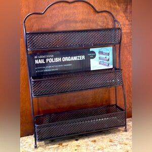 Standing Blackened “oil-slick look” 60+ nail polish rack! With feet and mirrors!